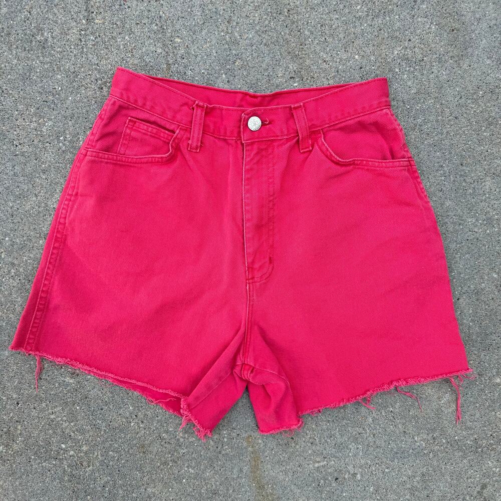 Vintage 90s A Time For Us Raspberry Red High Rise Jean Shorts Size 11